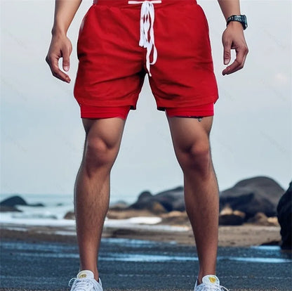 Men’s 2 IN 1 Sport Running Casual Breathable Shorts