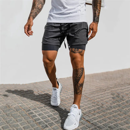 Men’s 2 IN 1 Sport Running Casual Breathable Shorts