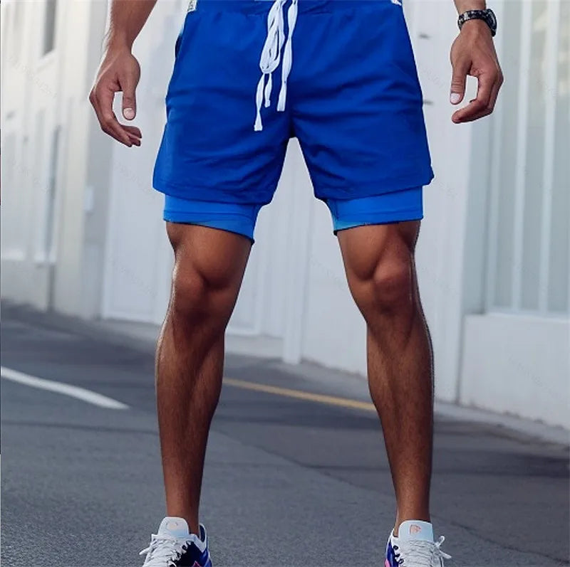 Men’s 2 IN 1 Sport Running Casual Breathable Shorts