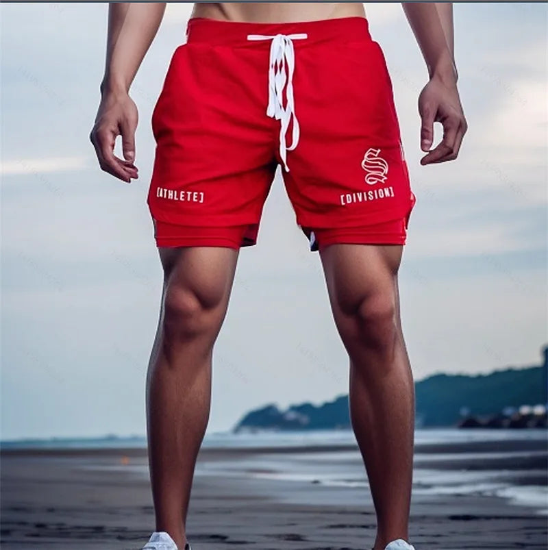 Men’s 2 IN 1 Sport Running Casual Breathable Shorts