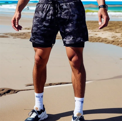 Men’s 2 IN 1 Sport Running Casual Breathable Shorts