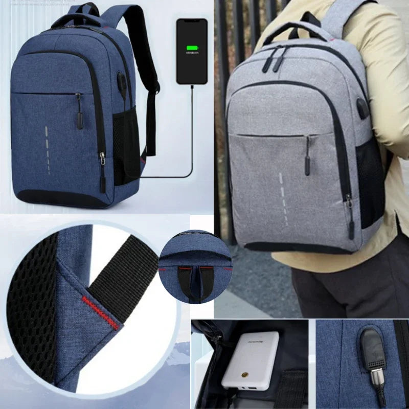 Large simple and stylish backpack with fast USB charger breathable mesh fabric