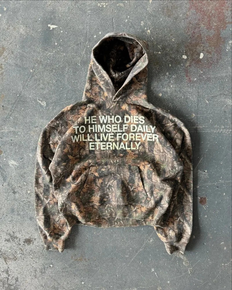 Y2K Harajuku hoodies Oversized camouflage pattern Hip hop retro soft warm hooded sweatshirt fashionable men  women street wear