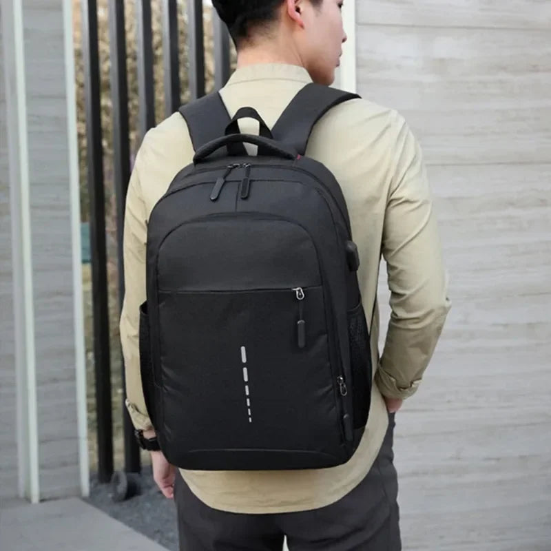 Large simple and stylish backpack with fast USB charger breathable mesh fabric