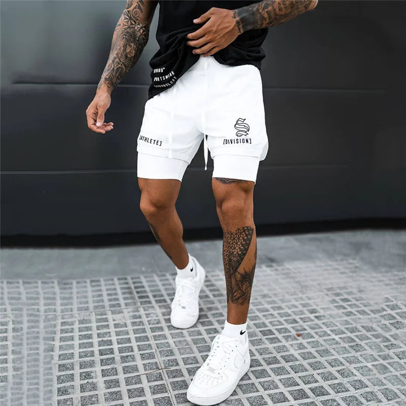 Men’s 2 IN 1 Sport Running Casual Breathable Shorts