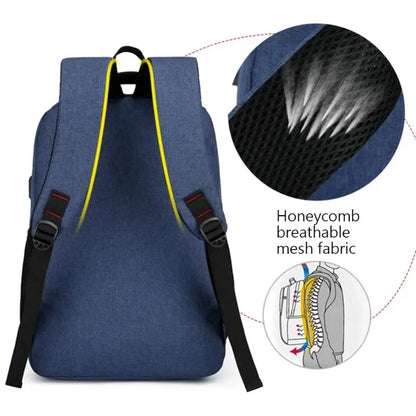 Large simple and stylish backpack with fast USB charger breathable mesh fabric