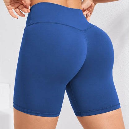 High-waisted women’s yoga shorts seamless, stretchy, squat proof, and sweat wicking fabric.