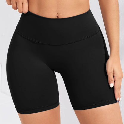 High-waisted women’s yoga shorts seamless, stretchy, squat proof, and sweat wicking fabric.