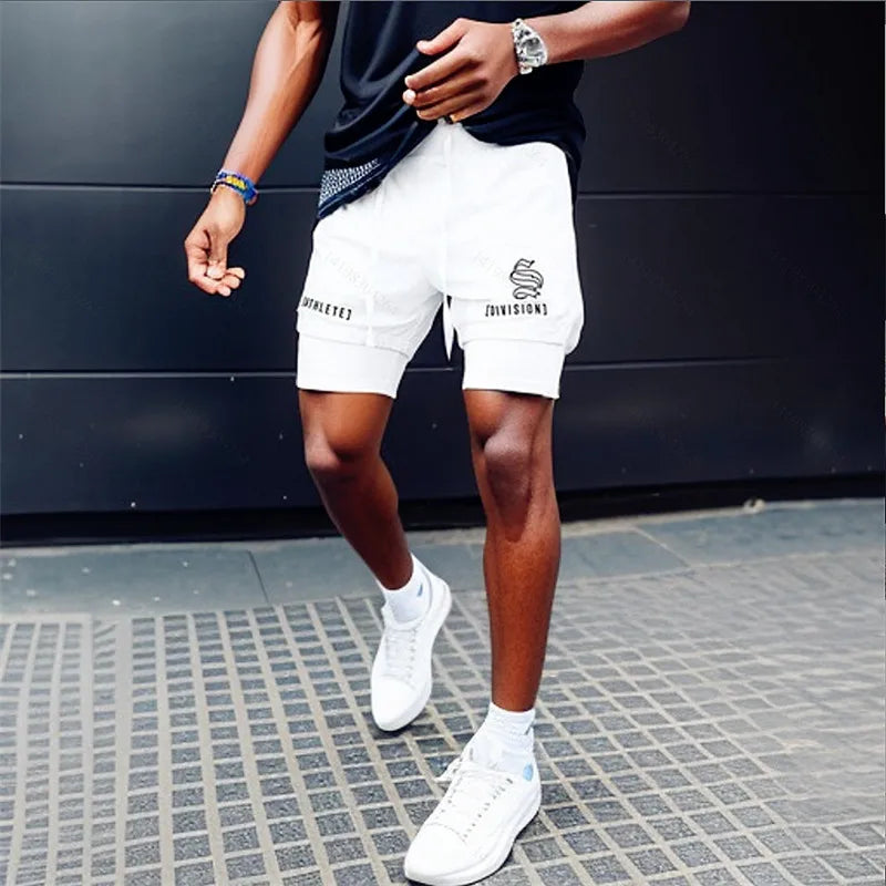 Men’s 2 IN 1 Sport Running Casual Breathable Shorts