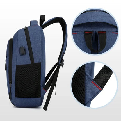 Large simple and stylish backpack with fast USB charger breathable mesh fabric