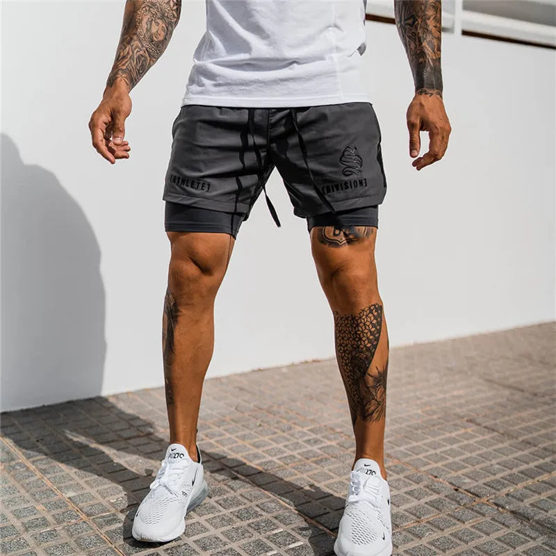 Men’s 2 IN 1 Sport Running Casual Breathable Shorts