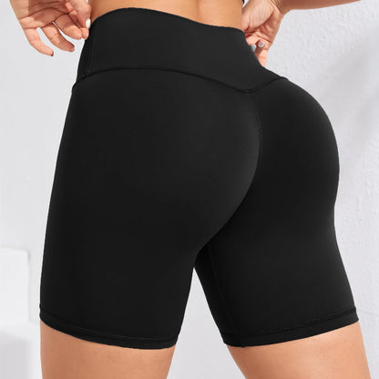 High-waisted women’s yoga shorts seamless, stretchy, squat proof, and sweat wicking fabric.