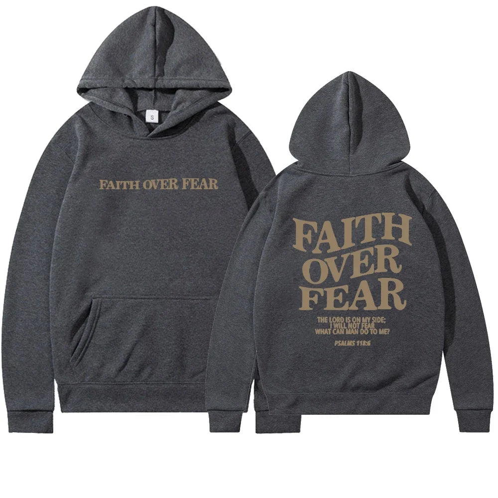 Unisex Faith Over Fear Christian Hoodie